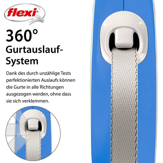 flexi® Comfort L Gurt 8 m blau, Roll-Leine für Hunde bis 50 kg