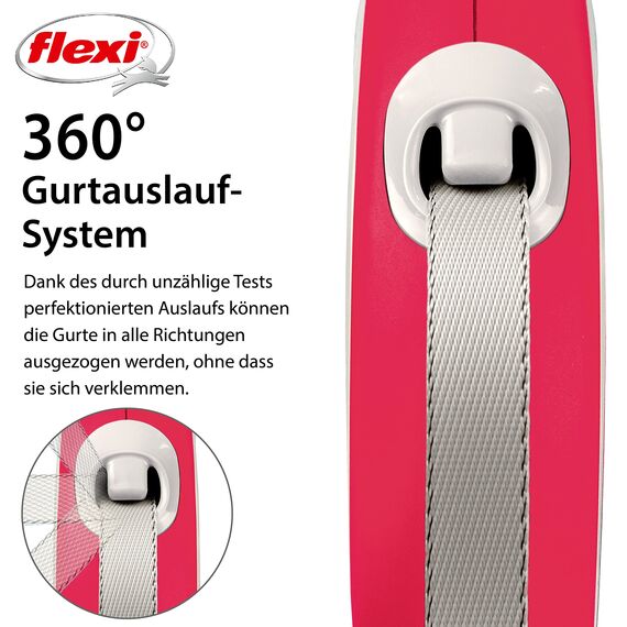 flexi® Comfort L Gurt 8 m rot, Roll-Leine für Hunde bis 50 kg