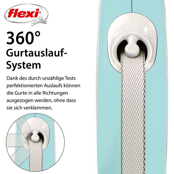 flexi® Comfort M Gurt 5 m hellblau, Roll-Leine für Hunde bis 25 kg