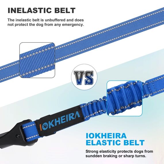 IOKHEIRA Hunde Sicherheitsgurt für Auto (Navyblau)