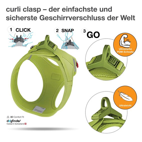 Vest Harness curli Clasp Air-Mesh Lime S
