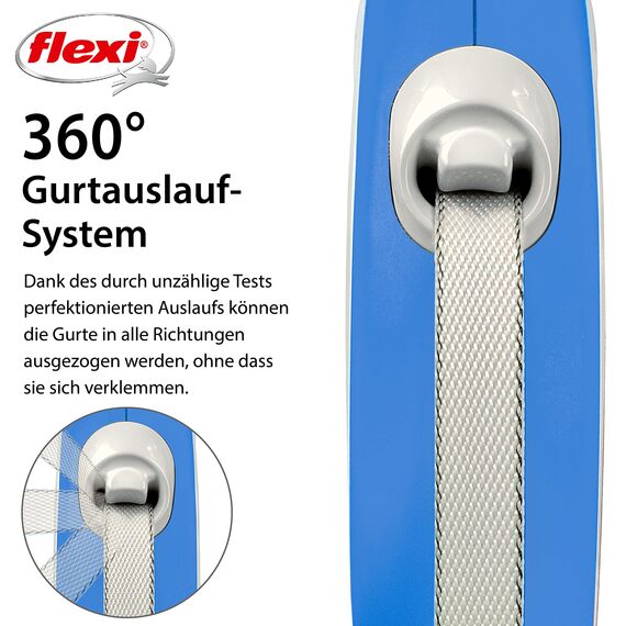 flexi® Comfort S Gurt 5 m blau, Roll-Leine für Hunde bis 15 kg