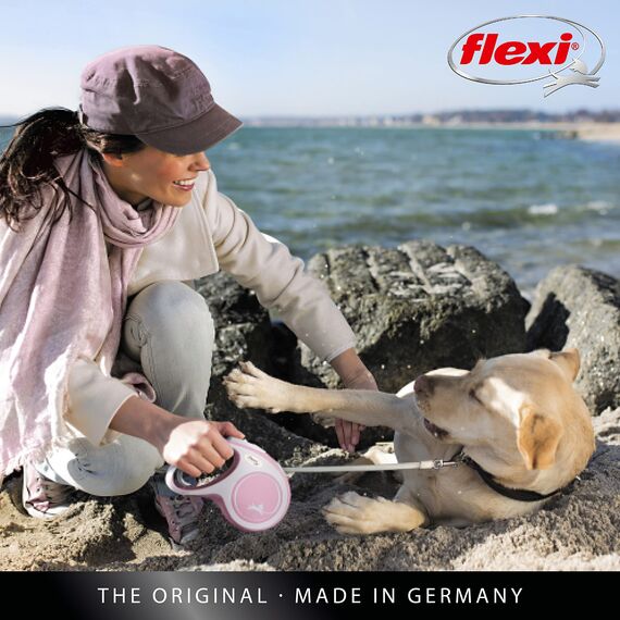flexi® Comfort XS Gurt 3 m hellblau, Roll-Leine für kleine Hunde bis 12 kg. Nur 126 gr. leichte Taschenleine im Miniformat 8,2 x 13 cm, Griffgröße für 3-Finger