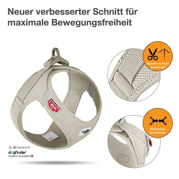 Vest Harness curli Clasp Air-Mesh Light-Tan XL