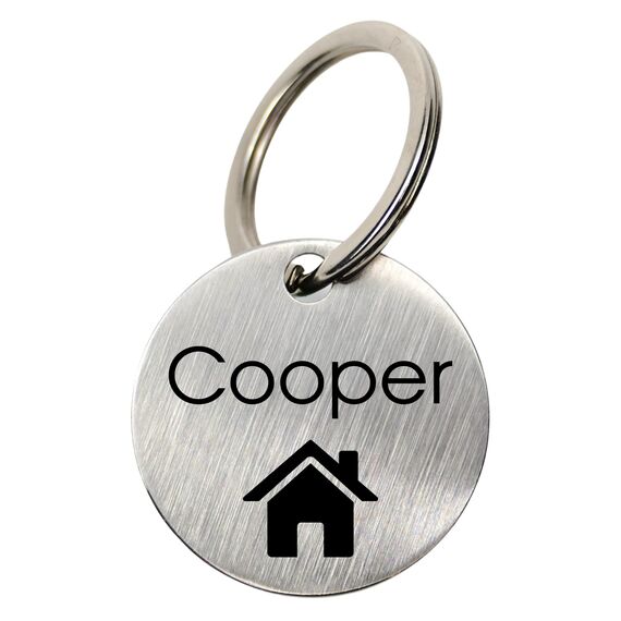 WIENS3D Hundemarke mit Gravur - Personalisiert mit Name - 30mm Namensschild für Halsband Anhänger Marke für Hunde - mit Symbolauswahl - Tiermarke für Hunde, Katzen & Welpen (30 mm_Model_2)