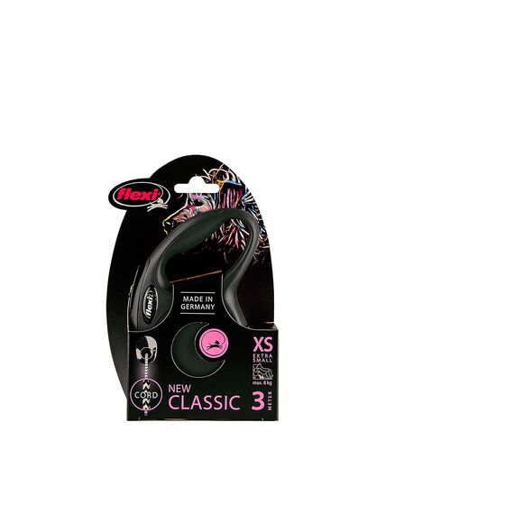 flexi New Classic XS Seil 3 m schwarz für Hunde bis 8 kg (Packung mit 2)