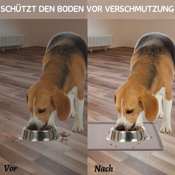 MateeyLife Napfunterlage Katzen, Napfunterlage Hund Groß, Hundenapf Kleine Hunde, Silikon Unterlage Hundenapf Grosse Hunde, rutschfeste Unterlage Katzennapf, Katzen Futternapf Matte, 60 x 40 cm