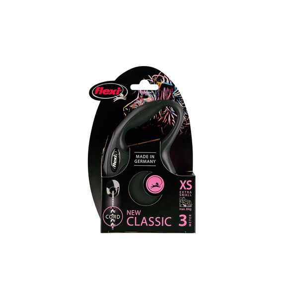 flexi New Classic XS Seil 3 m schwarz für Hunde bis 8 kg (Packung mit 2)