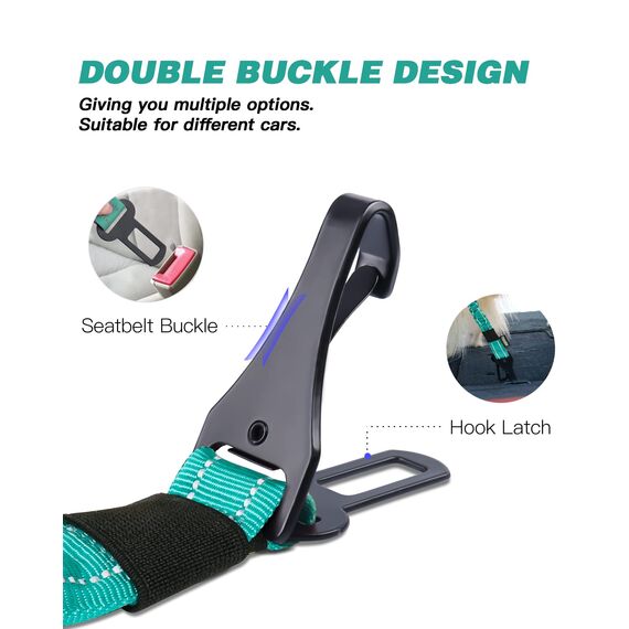 AUBELL Anschnallgurt Hund Auto,Einstellbar Haustier Auto sicherheitsgurt für Hunde, Bungee Hunde Anschnallgurt Geschirr Tether mit Clip Haken-Verschluss & Schnalle, Swivel Karabiner,Türkise