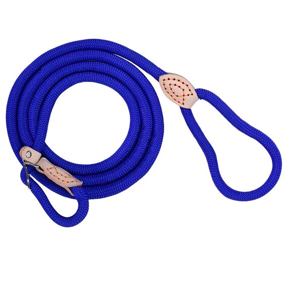 Retrieverleine mit Zugstopp, 180 cm Hundeleine mit Halsband, Witterungsbeständig Leine Hund Einstellbar Trainingsleine für Kleine bis Große Hunde, Blau