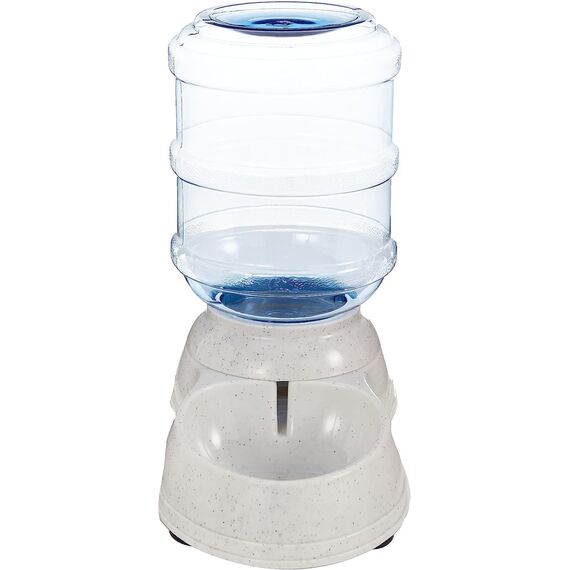 Amazon Basics Futter- und Wasserspender für Haustiere, Tränke, 3.8 liters, Größe S, Transparent, Hunde und Katzen, 1 Einheit