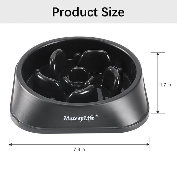 Mateeylife Hundenapf, Anti Schling Napf Hund für MittelgroßE und GroßE Hunde, Slow Feeder Hund FöRdert Eine Gesunde Verdauung,1 Stück Mittlere, Schwarz