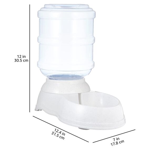 Amazon Basics Futter- und Wasserspender für Haustiere, Tränke, 3.8 liters, Größe S, Transparent, Hunde und Katzen, 1 Einheit