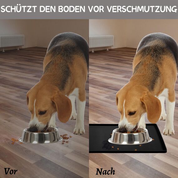 MateeyLife Napfunterlage Katzen, Napfunterlage Hund Groß, Hundenapf Kleine Hunde, Silikon Unterlage Hundenapf Grosse Hunde, rutschfeste Unterlage Katzennapf, Katzen Futternapf Matte, 45 x 30 cm