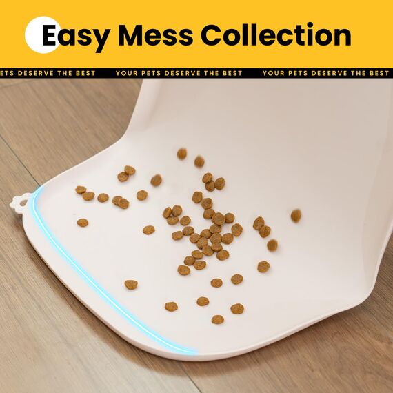 Conlun HundenapfMatte mit Seitentasche & Aufhängeöse – Weiche Erhöhte Kanten, Leicht zu Reinigen, wasserdichte rutschfeste Silikon-Fressmatte für Katzen und Hunde (60x40 cm Natur-Tan)