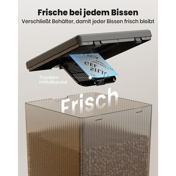 oneisall 5L Futterautomat Katze 2 Näpfe, Katzenfutter Automat mit einem Knopf, Einfache Bedienung, Futterspender für Katzen/Hunde, mit Edelstahlschüssel, Voice Recorder, für kleine/mittlere Haustiere