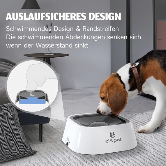 ELS PET Wassernapf für Hunde: 1L Auslaufsicher Trinknapf Hund Fressnapf Unterwegs, Anti-Schwapp Hundenapf Reisen für Haustiere & Innen & Draußen & Auto