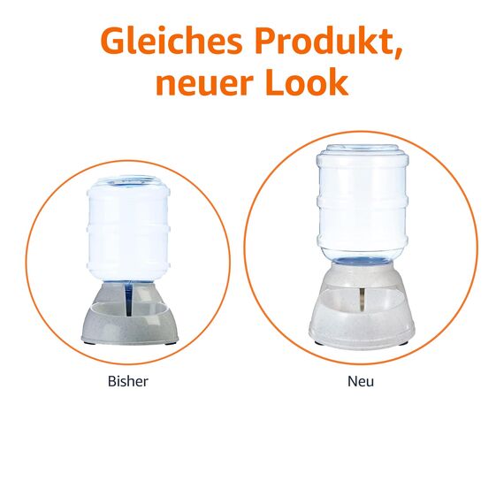 Amazon Basics Futter- und Wasserspender für Haustiere, Tränke, 3.8 liters, Größe S, Transparent, Hunde und Katzen, 1 Einheit