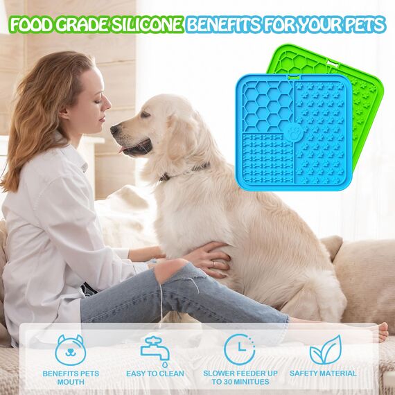 Schleckmatte Hund, Premium Leckmatte Hund mit Saugnapf für Linderung von Hundeangst, Leckmatte für Hunde für Baden, Pflegen und Training für Welpen