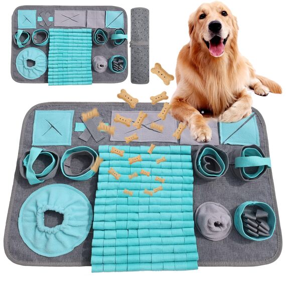 Futtermatte Trainingsmatte Hund SchnüFfelteppich Waschbar Trainingsmatte SchnüFfelteppich FüR Hunde Riechen Trainieren Gegen Langeweile Und Anregung LangsamfüTterungsunterlage FüR Welpen(66 * 42cm)