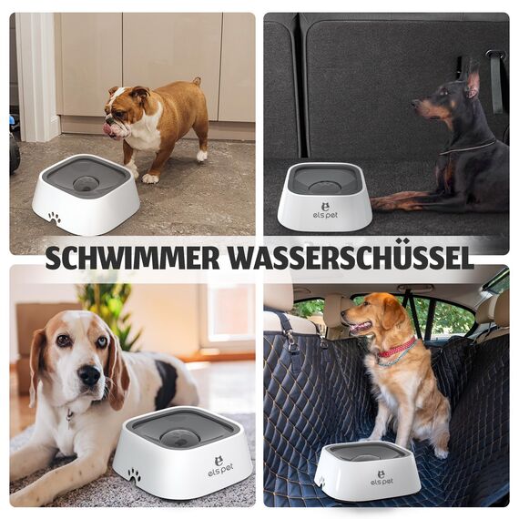 ELS PET Wassernapf für Hunde: 1L Auslaufsicher Trinknapf Hund Fressnapf Unterwegs, Anti-Schwapp Hundenapf Reisen für Haustiere & Innen & Draußen & Auto