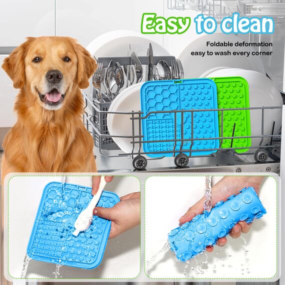 Schleckmatte Hund, Premium Leckmatte Hund mit Saugnapf für Linderung von Hundeangst, Leckmatte für Hunde für Baden, Pflegen und Training für Welpen