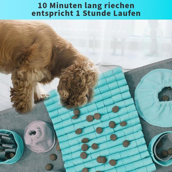 Futtermatte Trainingsmatte Hund SchnüFfelteppich Waschbar Trainingsmatte SchnüFfelteppich FüR Hunde Riechen Trainieren Gegen Langeweile Und Anregung LangsamfüTterungsunterlage FüR Welpen(66 * 42cm)