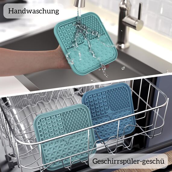OHMO Schleckmatte Hund, Leckmatte für Welpen Katze 2 Pcs für Haustier, Angst Relief und langsam füttern Leicht zu Reinigen, Lebensmittelqualität Silikon BPA-frei