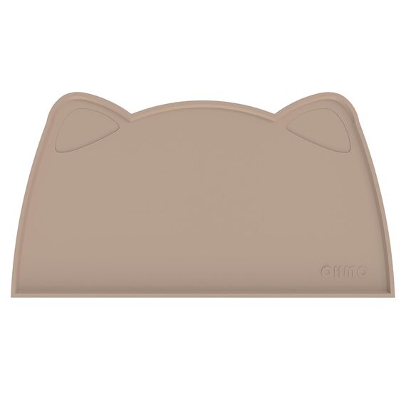 OHMO Napfunterlage für Kleine Hunde und Katze, Unterlage für Katzennapf, rutschfeste Futterunterlage aus Silikon, Wasserdicht, Beige 52x30cm