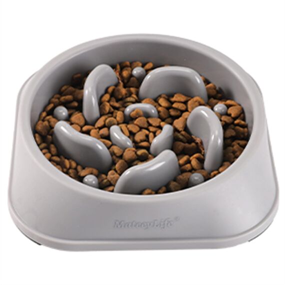 Mateeylife Hundenapf, Anti Schling Napf Hund für MittelgroßE und GroßE Hunde, Slow Feeder Hund FöRdert Eine Gesunde Verdauung,1 Stück Mittlere, Grau