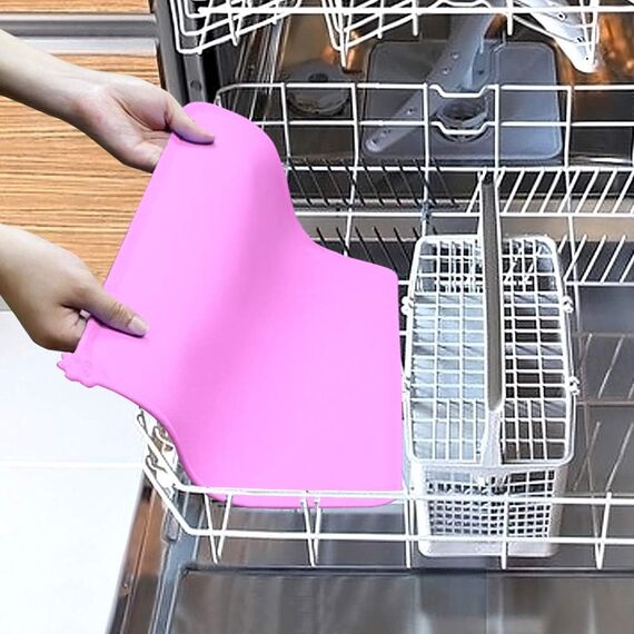 Joytale Silikon-Futtermatte für Hunde, rutschfeste wasserdichte Futtermatte mit erhöhtem Rand für Hunde und Katzen,53 x 37cm, Rosa