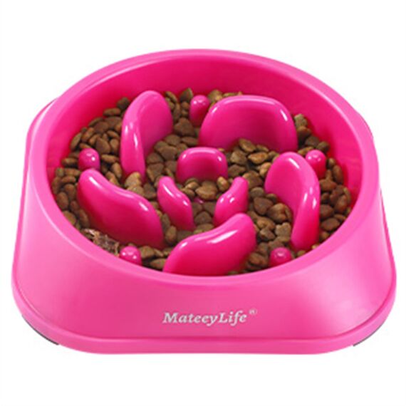 Mateeylife Hundenapf, Anti Schling Napf Hund für MittelgroßE und GroßE Hunde, Slow Feeder Hund FöRdert Eine Gesunde Verdauung,1 Stück Mittlere, Rosenrosa