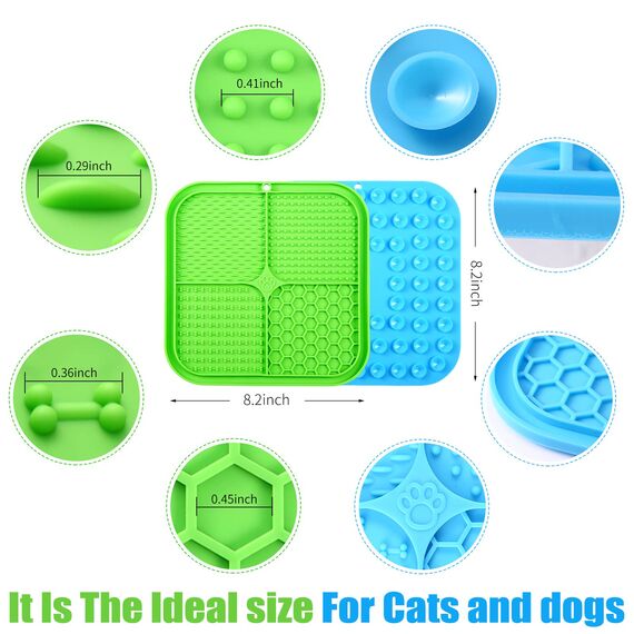 Schleckmatte Hund, Premium Leckmatte Hund mit Saugnapf für Linderung von Hundeangst, Leckmatte für Hunde für Baden, Pflegen und Training für Welpen (Leckmatte-4pcs, Groß)