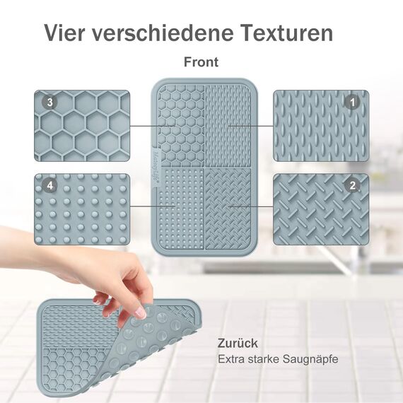 MateeyLife schleckmatte Hund 2 Stück, Leckmatte Hund, Schleckmatte Gross mit SaugnäPfen, BPA-Freie, AngstlöSende Leckpads für Hunde, Leckmatte Katze, 25 * 15 cm