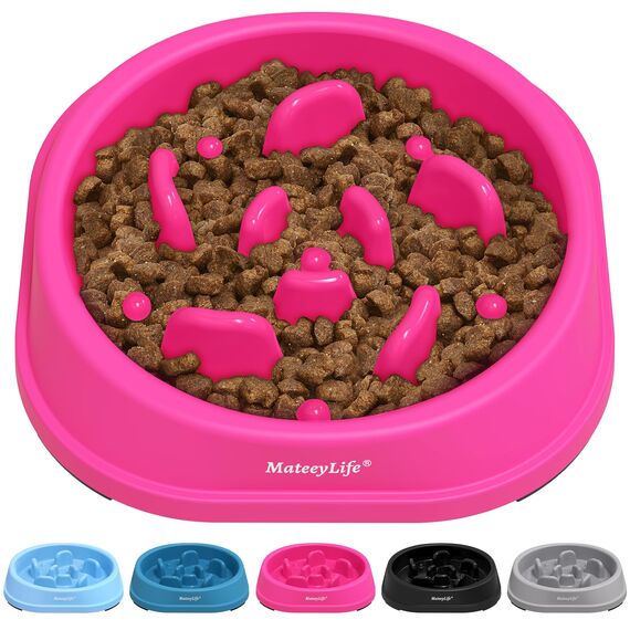 Mateeylife Hundenapf, Anti Schling Napf Hund für Kleine Hunde oder Katzen, Slow Feeder Hund FöRdert Eine Gesunde Verdauung, 1 Stück Kleine, Rosenrosa