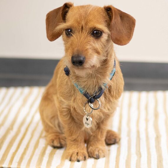 LAUBLUST Futterstation mit Name Personalisiert für Hunde - Natur | Größen M, L, XL - Futternapf & Wassernapf Hund | 2 Edelstahl Fressnäpfe als Hundezubehör | Fressnapf mit Gravur | Hundenapf erhöht