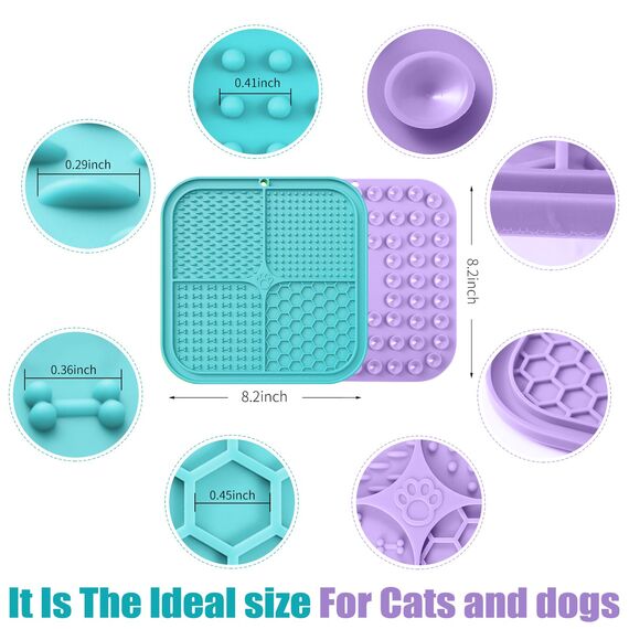 Schleckmatte Hund, Premium Leckmatte Hund mit Saugnapf für Linderung von Hundeangst, Leckmatte für Hunde für Baden, Pflegen und Training für Welpen (Leckmatte-2pcs, Groß)