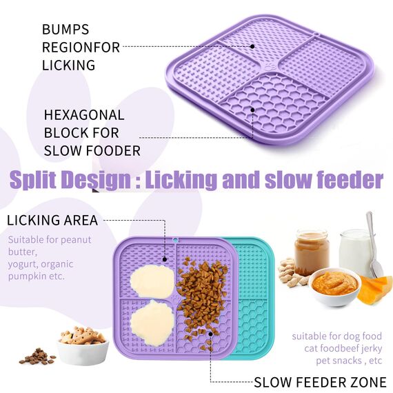 Schleckmatte Hund, Premium Leckmatte Hund mit Saugnapf für Linderung von Hundeangst, Leckmatte für Hunde für Baden, Pflegen und Training für Welpen (Leckmatte-2pcs, Groß)