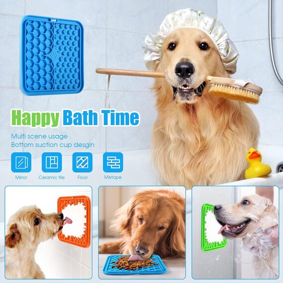Schleckmatte Hund, Premium Leckmatte Hund mit Saugnapf für Linderung von Hundeangst, Leckmatte für Hunde für Baden, Pflegen und Training für Welpen