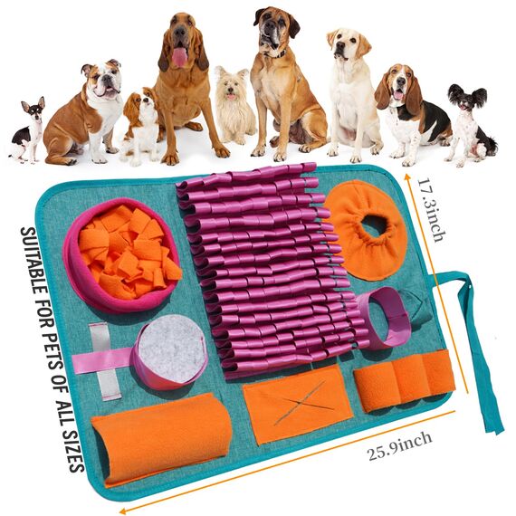 Futtermatte Trainingsmatte Hund SchnüFfelteppich Waschbar Trainingsmatte SchnüFfelteppich FüR Hunde Riechen Trainieren Gegen Langeweile Und Anregung LangsamfüTterungsunterlage FüR Welpen(66 * 42cm)