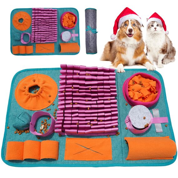 Futtermatte Trainingsmatte Hund SchnüFfelteppich Waschbar Trainingsmatte SchnüFfelteppich FüR Hunde Riechen Trainieren Gegen Langeweile Und Anregung LangsamfüTterungsunterlage FüR Welpen(66 * 42cm)