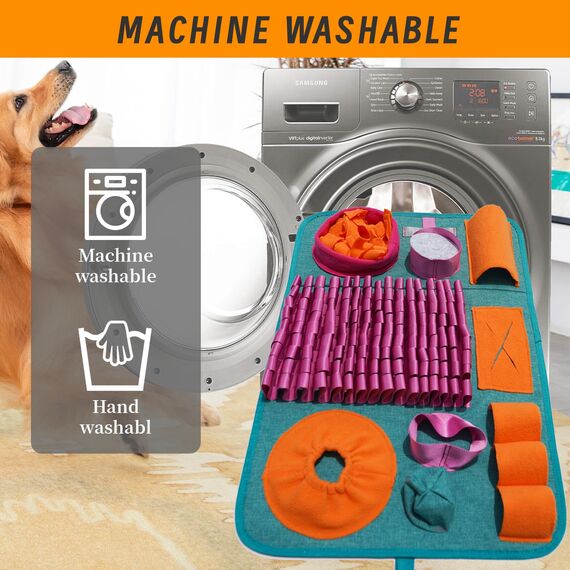 Futtermatte Trainingsmatte Hund SchnüFfelteppich Waschbar Trainingsmatte SchnüFfelteppich FüR Hunde Riechen Trainieren Gegen Langeweile Und Anregung LangsamfüTterungsunterlage FüR Welpen(66 * 42cm)