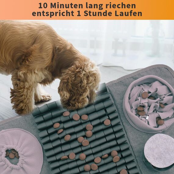 Hund SchnüFfelteppich, Waschbar Trainingsmatte Futtermatte SchnüFfelteppich FüR Hunde Riechen Trainieren Trainingsmatte Gegen Langeweile Und Anregung LangsamfüTterungsunterlage FüR Welpen(66 * 42cm)