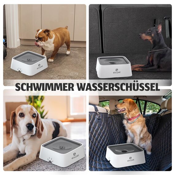 ELS PET Wassernapf für Hunde: 2L Auslaufsicher Trinknapf Reisenapf, rutschfest Katzen Hund Haustiere Hundenapf Anti-Schwapp Wasserspender für Haustiere & Innen & Draußen & Auto