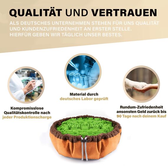 URBAN PAUL® Schnüffelteppich für Hunde - Beste Materialien - extrem widerstandsfähiges Intelligenzspielzeug für Hunde - größenverstellbar und waschbar (grün)