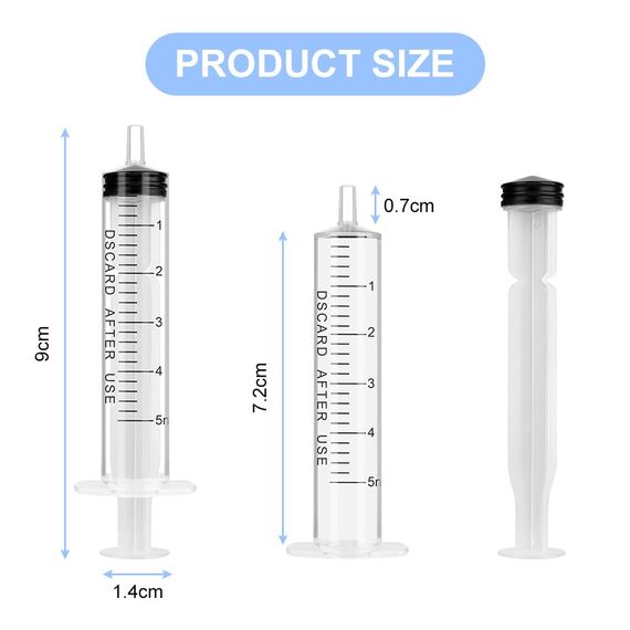 OFFCUP Spritzen-Set mit stumpfer Nadel, 10pcs Spritze 5ml und Kanüle, Plastiktube Einwegspritzen Kunststoff Spritze für Flüssigkeiten, Hobby, Modellbau und Heimwerk