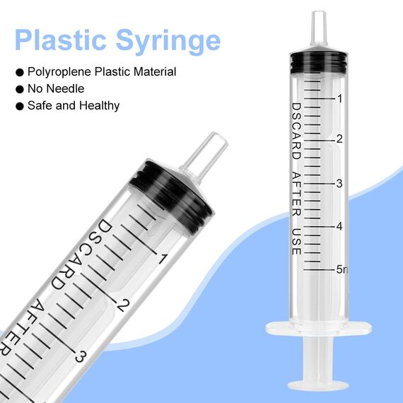 OFFCUP Spritzen-Set mit stumpfer Nadel, 10pcs Spritze 5ml und Kanüle, Plastiktube Einwegspritzen Kunststoff Spritze für Flüssigkeiten, Hobby, Modellbau und Heimwerk