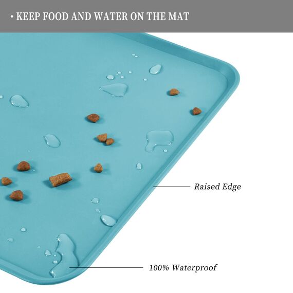 Reopet Silikon-Futtermatten für Haustiere - wasserdichte Hunde- und Katzenplatzmatten mit erhöhten Rändern - Hunde- und Katzennapfmatten - Wählen Größen