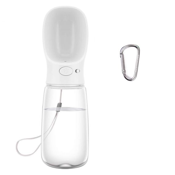 COTOP Hundetrinkflasche für Unterwegs, Tragbare Trinkflasche Hund 550ml, BPA-frei Wasserflasche Hunde to go, Reise Trinknapf für Hunde Klein, Auslaufsicher Wasserspender Pet Outdoor (weiß)