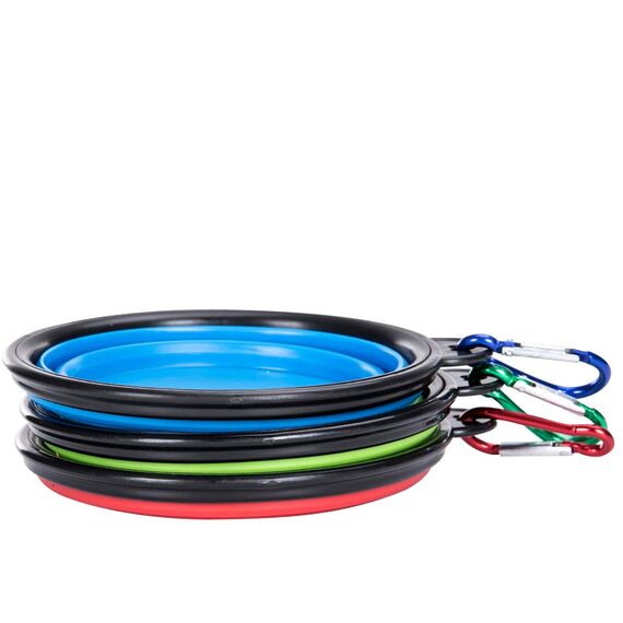 ZUOFENG Reisenapf Faltbarer Hund Wassernapf Tragbar Katze Pet Silikon Fressnapf 3 Sets, Futtertrog Tragbar Trinkwasser-Tränke mit Haken
